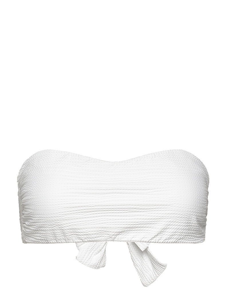 Casall - Waffle Bandeau Tie Back Bikini Top - sportiga badkläder - white - 5