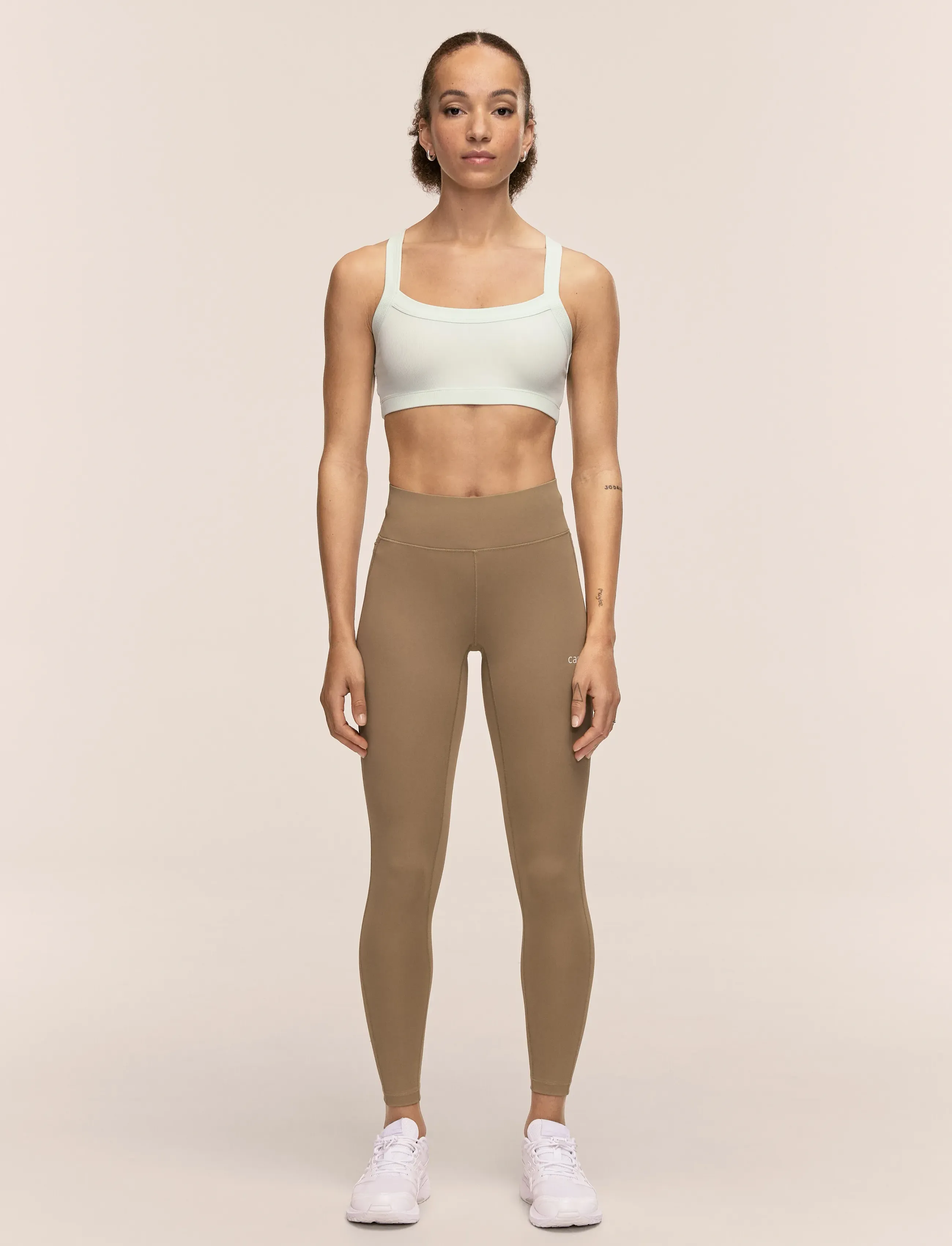 Casall Essential Tights, Kvinder, Højtaljede Træningstights, Beige, Str: S