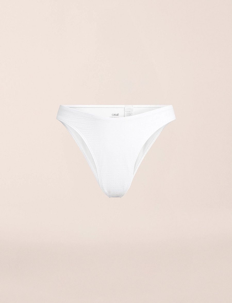 Casall - Waffle High Leg Bikini Bottom - Íþróttasundföt - white - 0