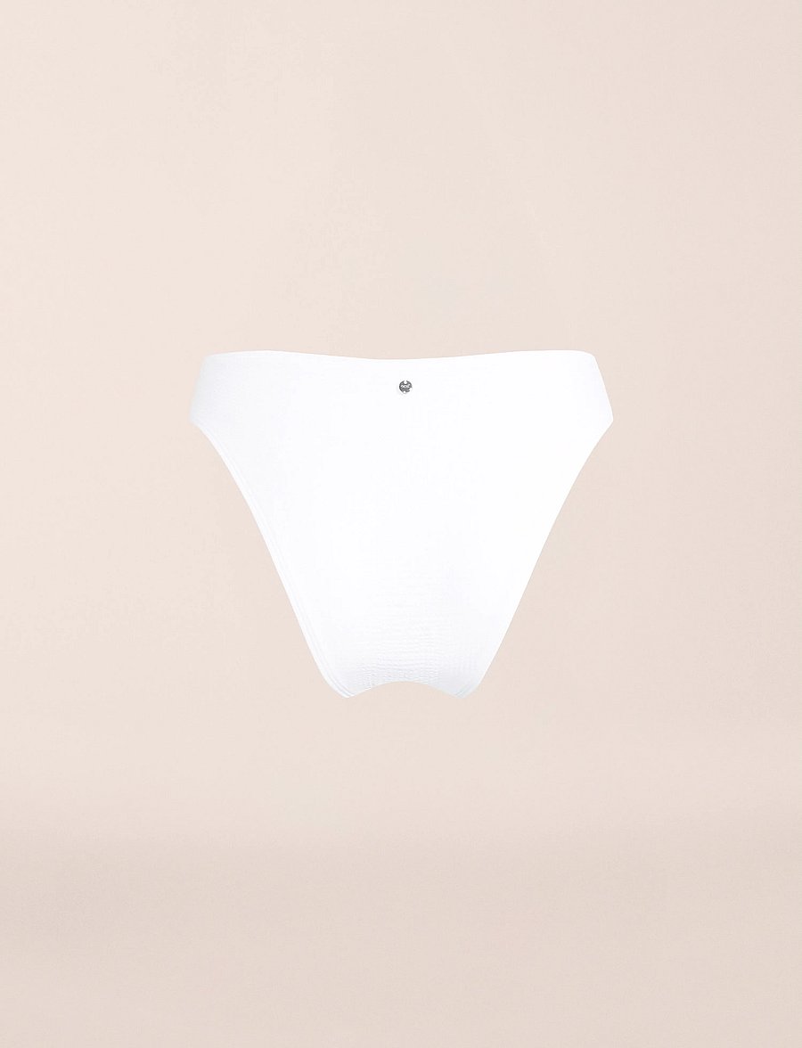 Casall - Waffle High Leg Bikini Bottom - Íþróttasundföt - white - 3