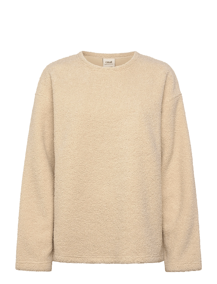 Casall - Sherpa Long Sleeve Crew - tøj - ecru - 0