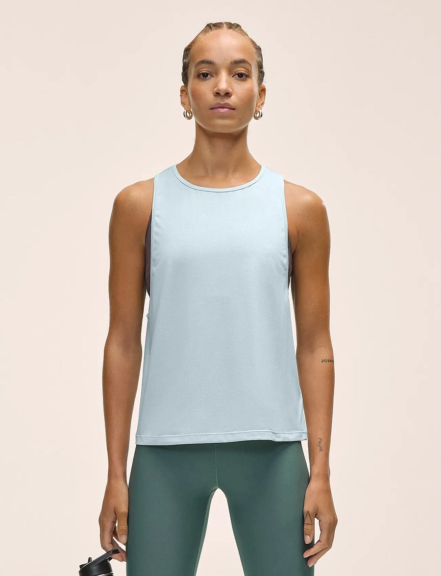 Casall - Laser Mesh Flow Tank - linnen - aqua glow - 0