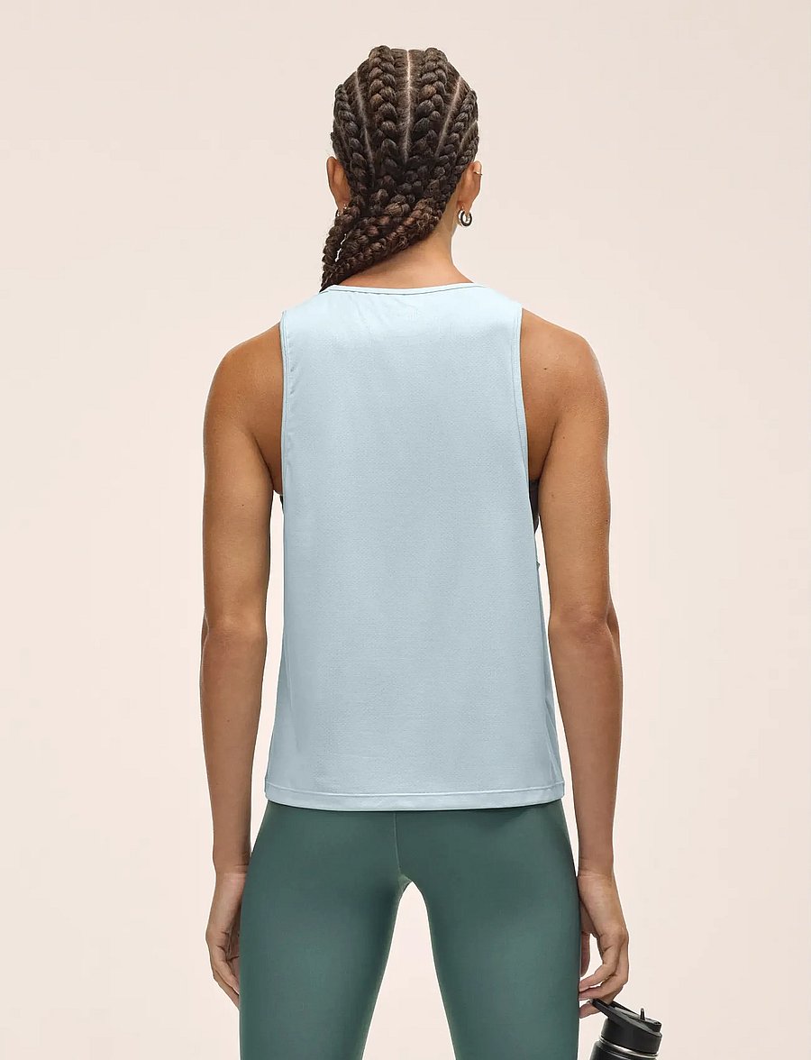 Casall - Laser Mesh Flow Tank - linnen - aqua glow - 2