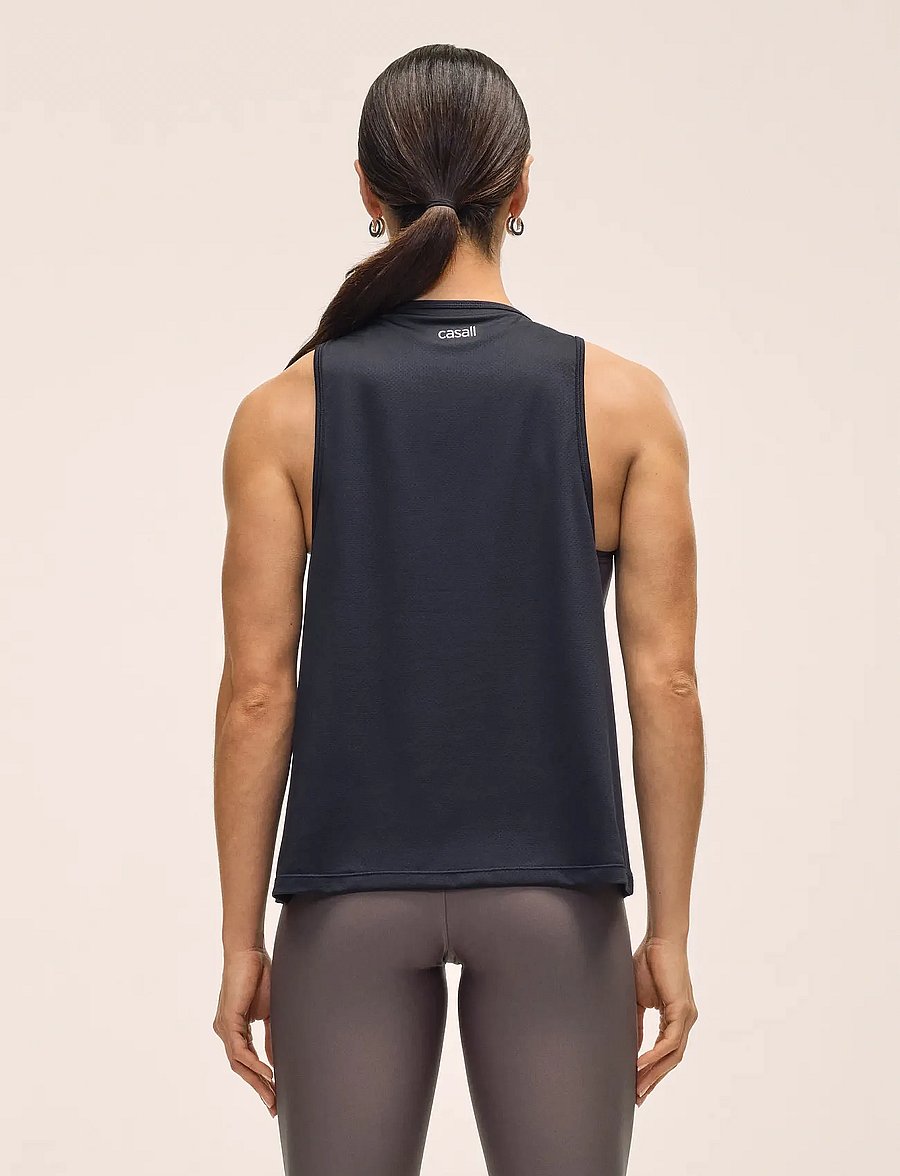 Casall - Laser Mesh Flow Tank - Õlapaeltega pluusid - black - 3