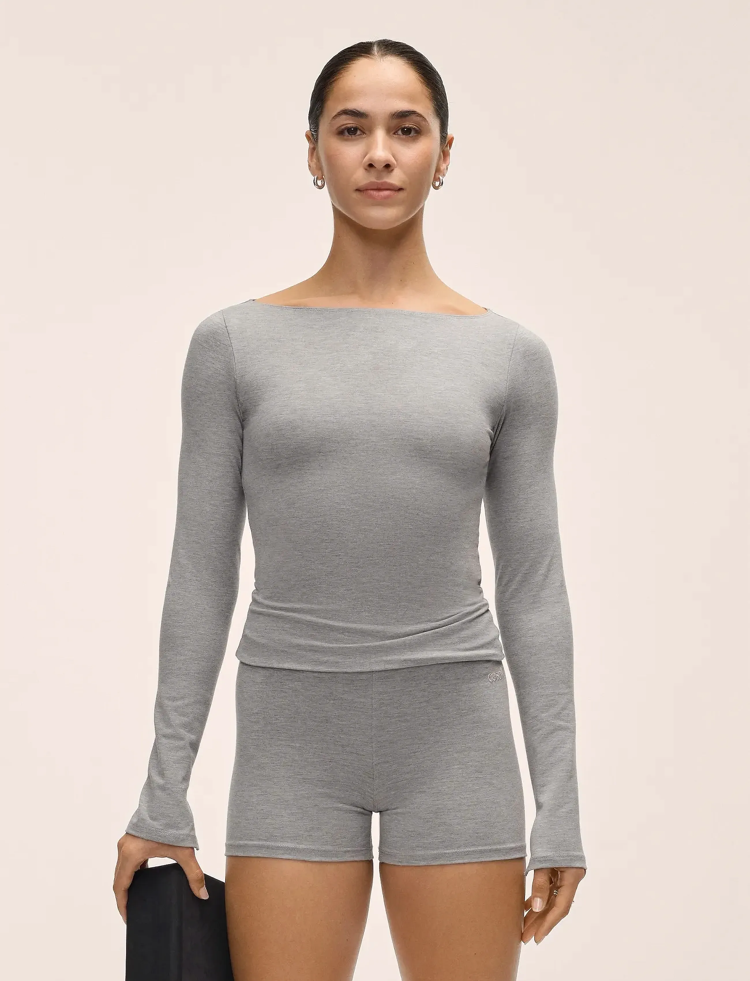 Casall Sublime Boatneck Long Sleeve - Sportstoppe - GREY MELANGE / grey