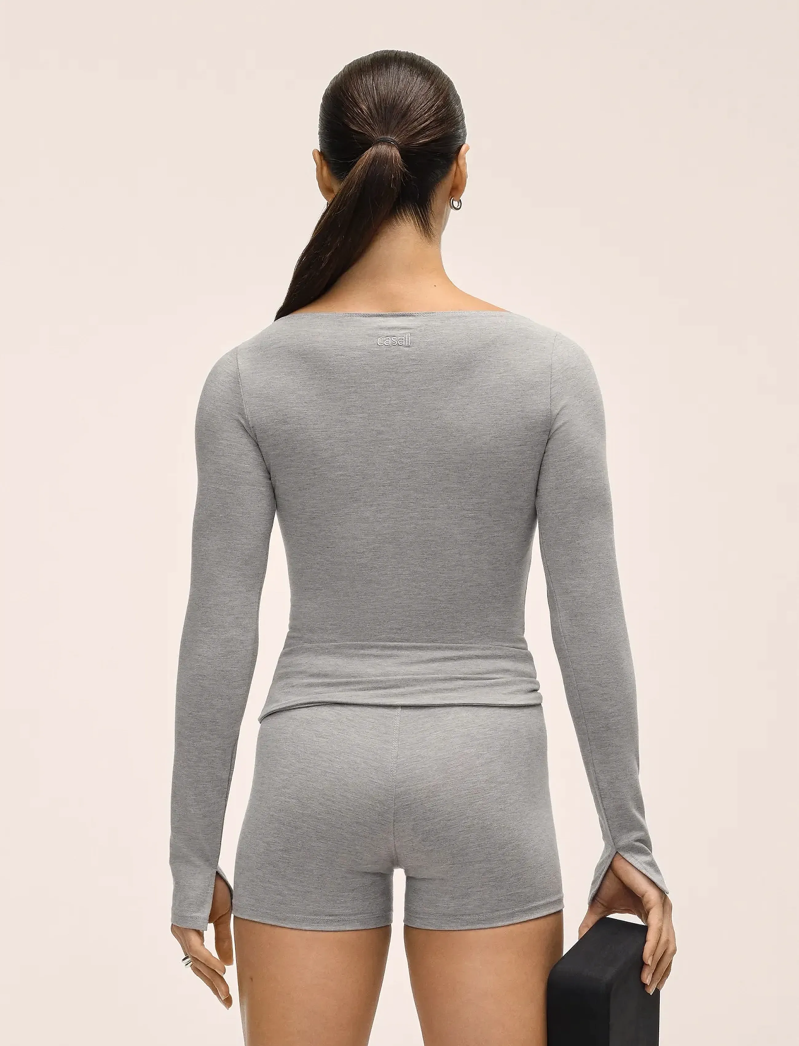 Casall - Sublime Boatneck Long Sleeve - pitkähihaiset t-paidat - grey melange - 3