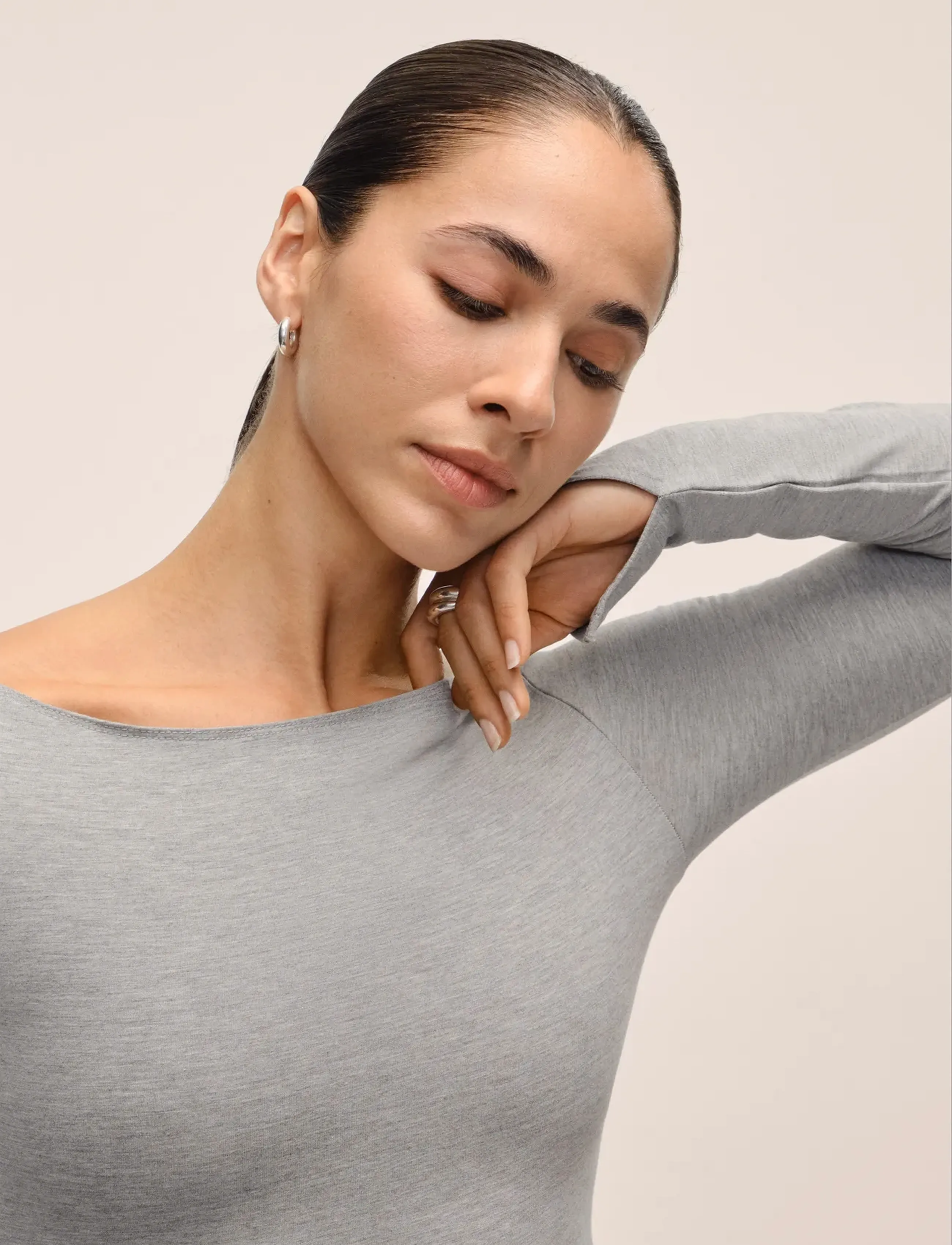 Casall - Sublime Boatneck Long Sleeve - pitkähihaiset t-paidat - grey melange - 4