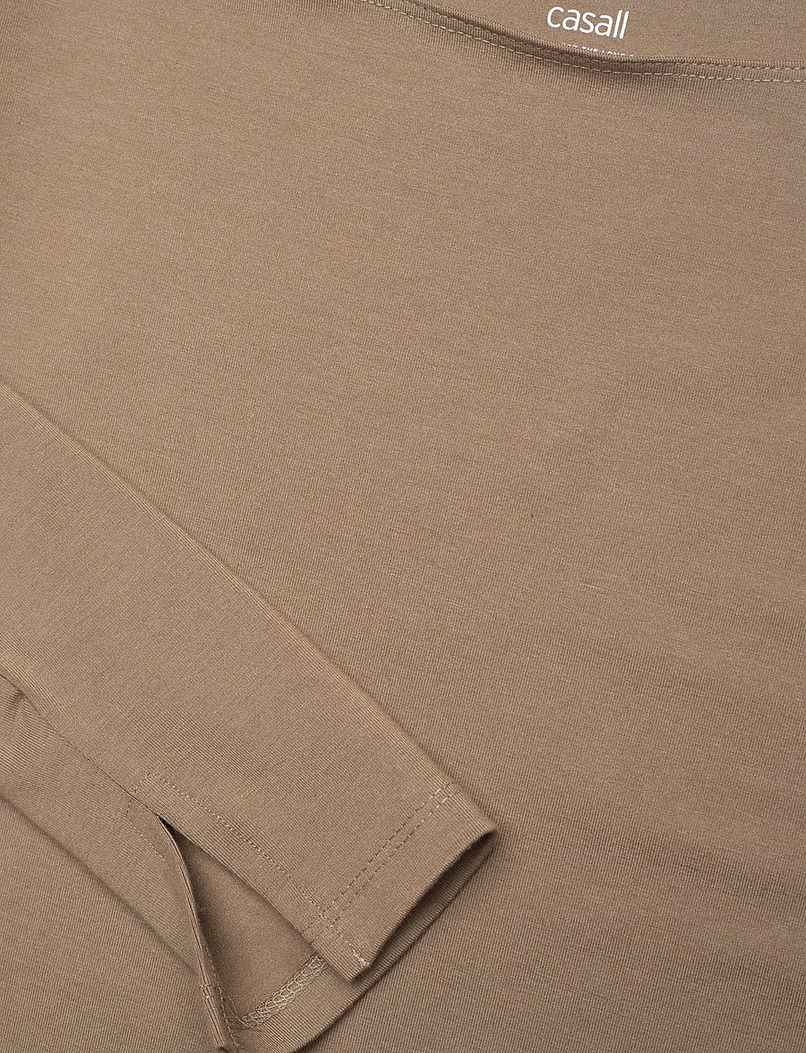 Casall - Sublime Boatneck Long Sleeve - långärmade tröjor - light khaki - 4
