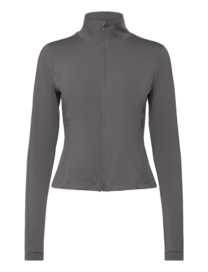 Casall - Soft Touch Zip Jacket - langærmede t-shirts - dk grey - 1