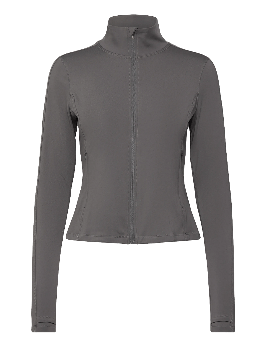 Casall - Soft Touch Zip Jacket - långärmade tröjor - dk grey - 1