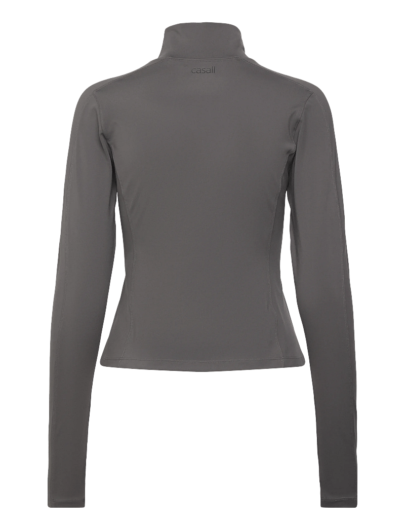 Casall - Soft Touch Zip Jacket - langærmede t-shirts - dk grey - 2