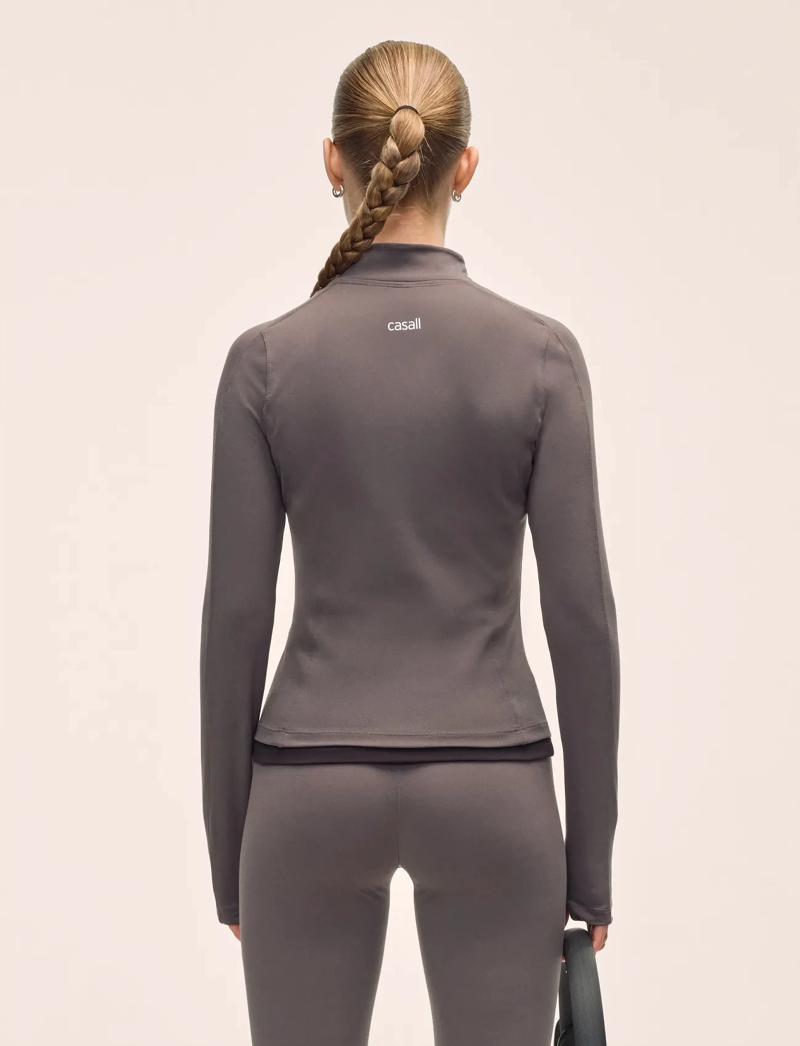 Casall - Soft Touch Zip Jacket - långärmade tröjor - dk grey - 3