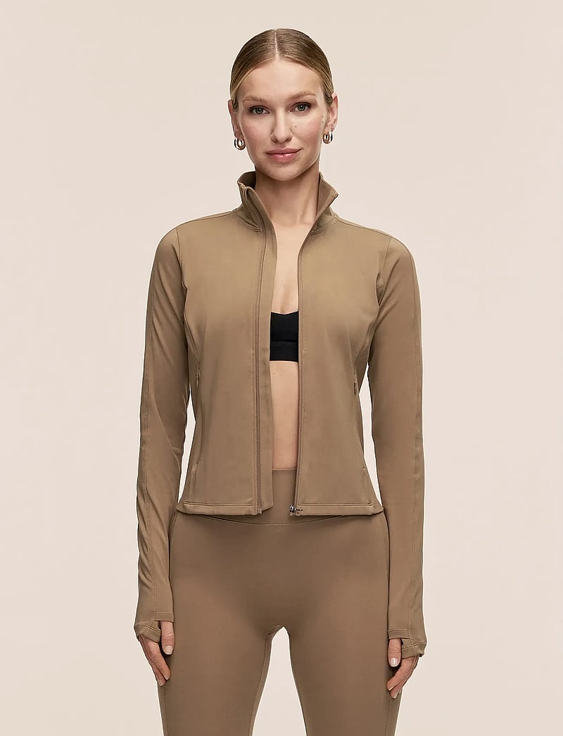 Casall - Soft Touch Zip Jacket - spordijakid - light khaki - 0