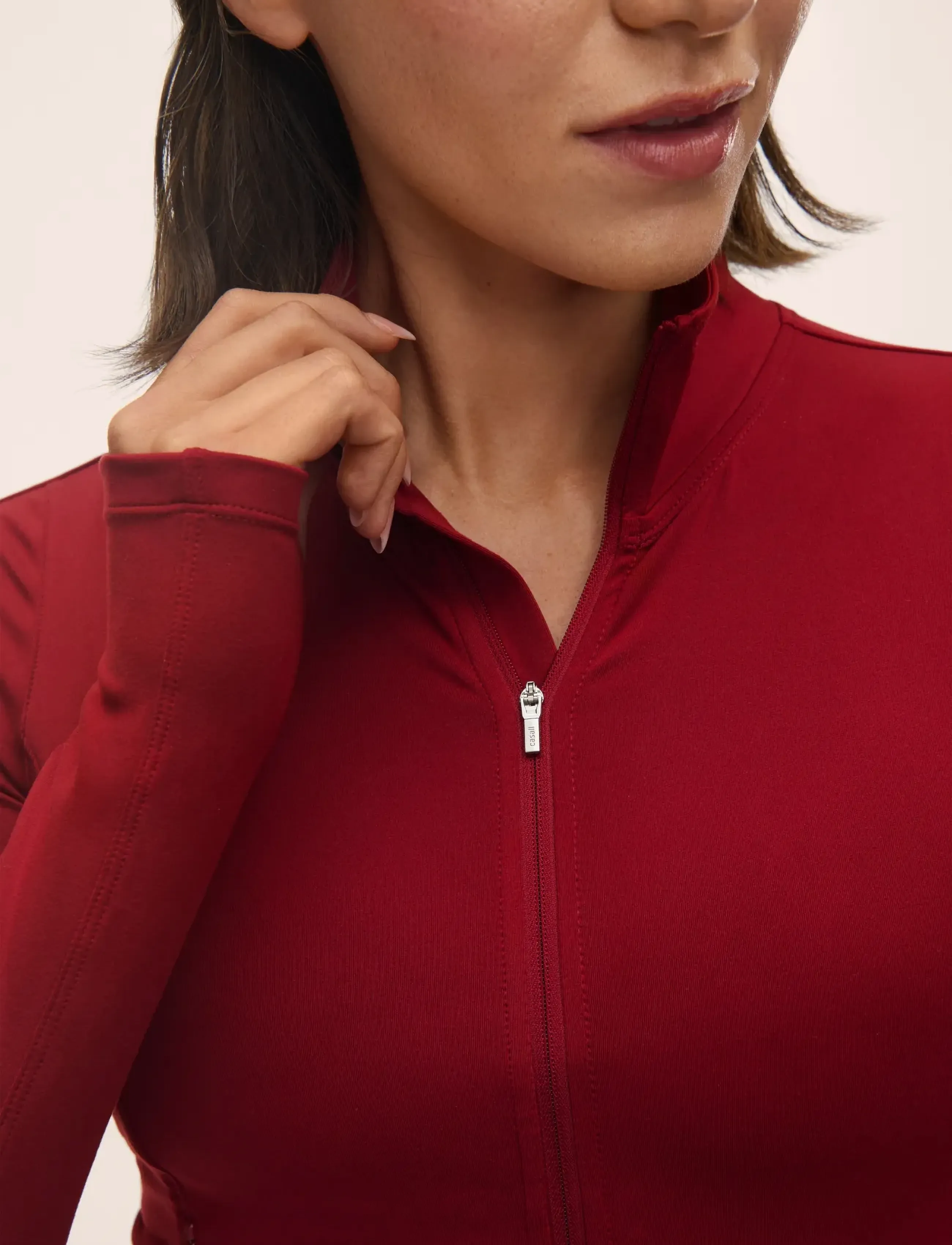 Casall - Soft Touch Zip Jacket - sügisene kokkuhoid - maroon red - 3