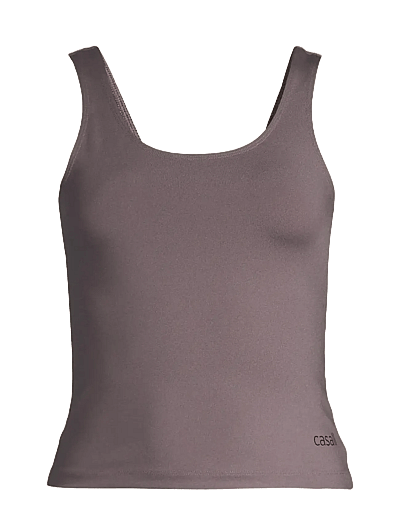 Casall Scoop Tank - Toppar & T-shirts - DK GREY / grey