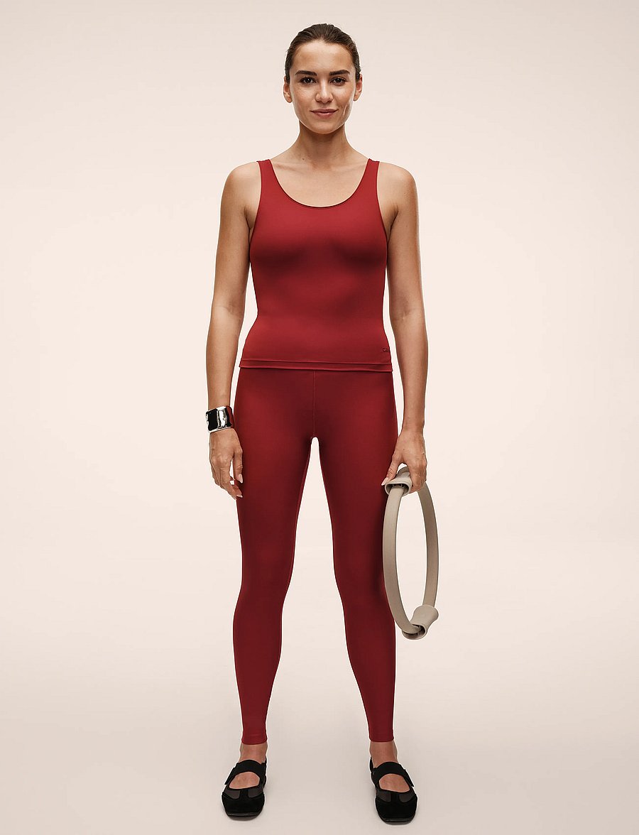 Casall - Scoop Tank - linnen - maroon red - 2