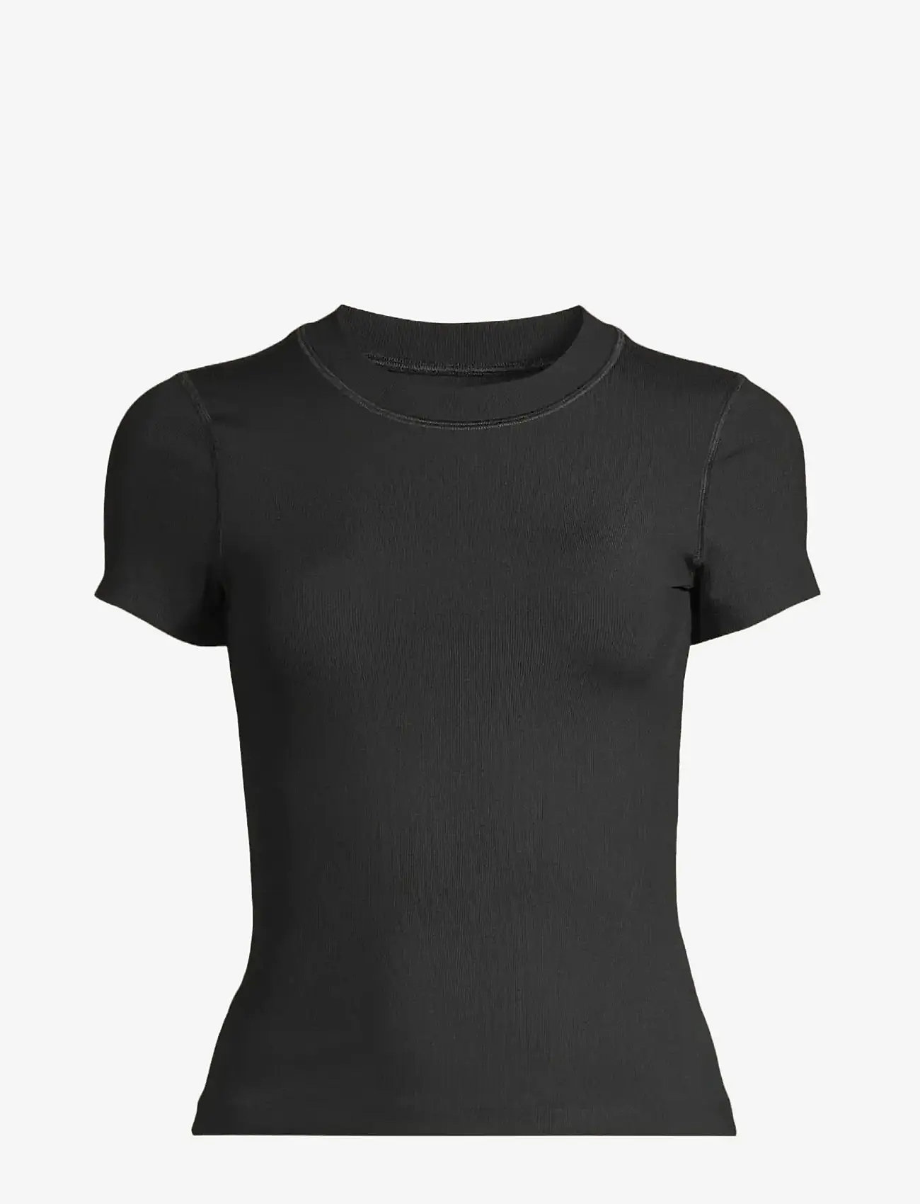 Casall - Defined Rib Tee - t-shirts - black - 1