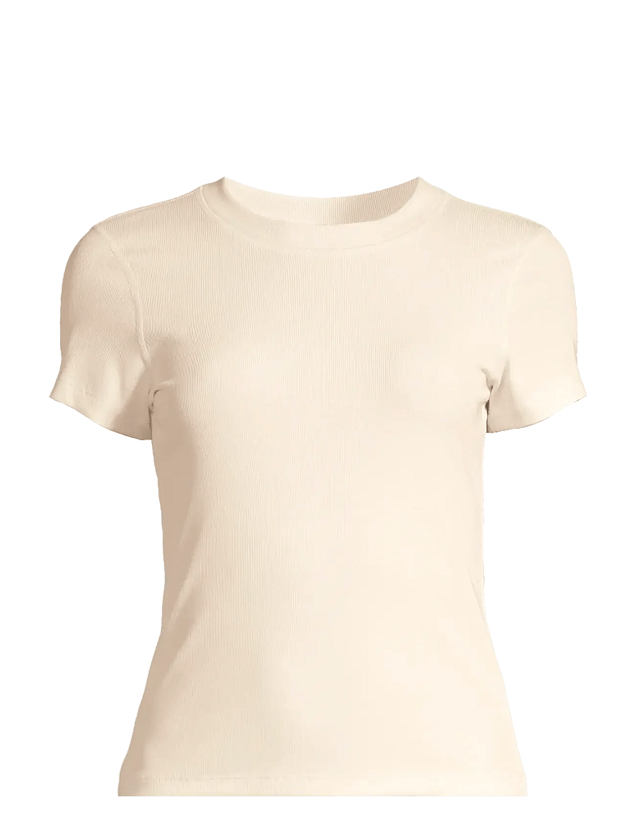 Casall - Defined Rib Tee - t-shirts - cream - 0