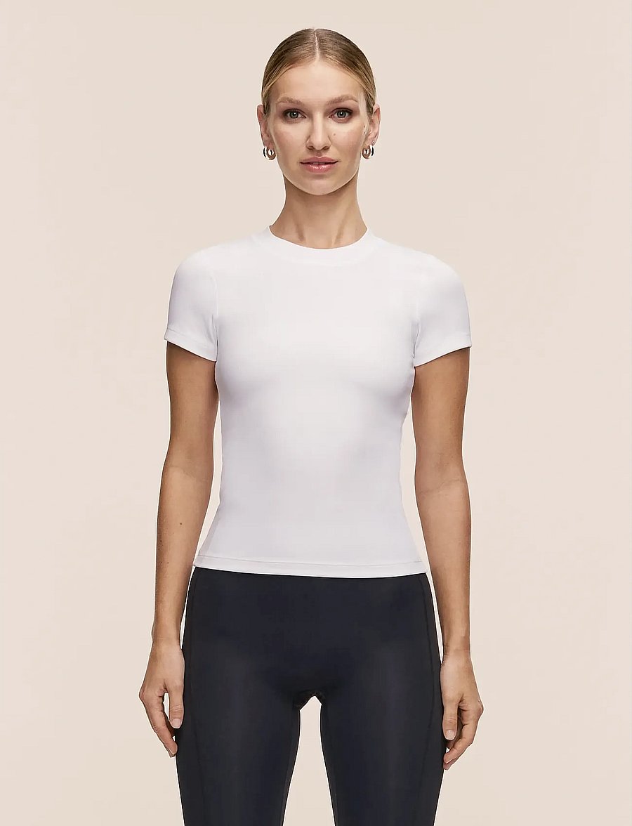 Casall - Defined Rib Tee - t-shirts - white - 0