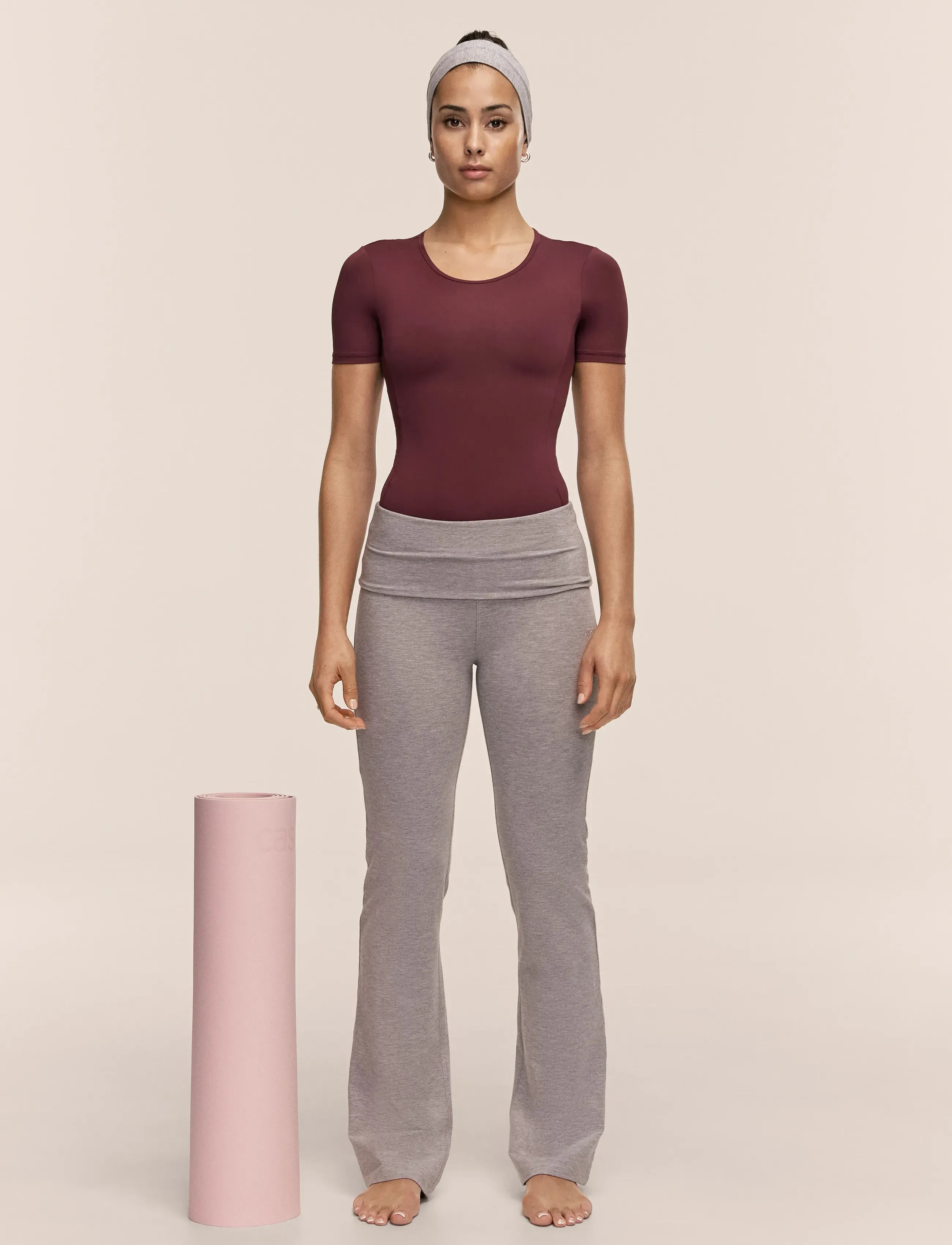 Casall Sublime Folded Flare Pants, Kvinder, Foldet Flare Bukser, Grå, Str: XS