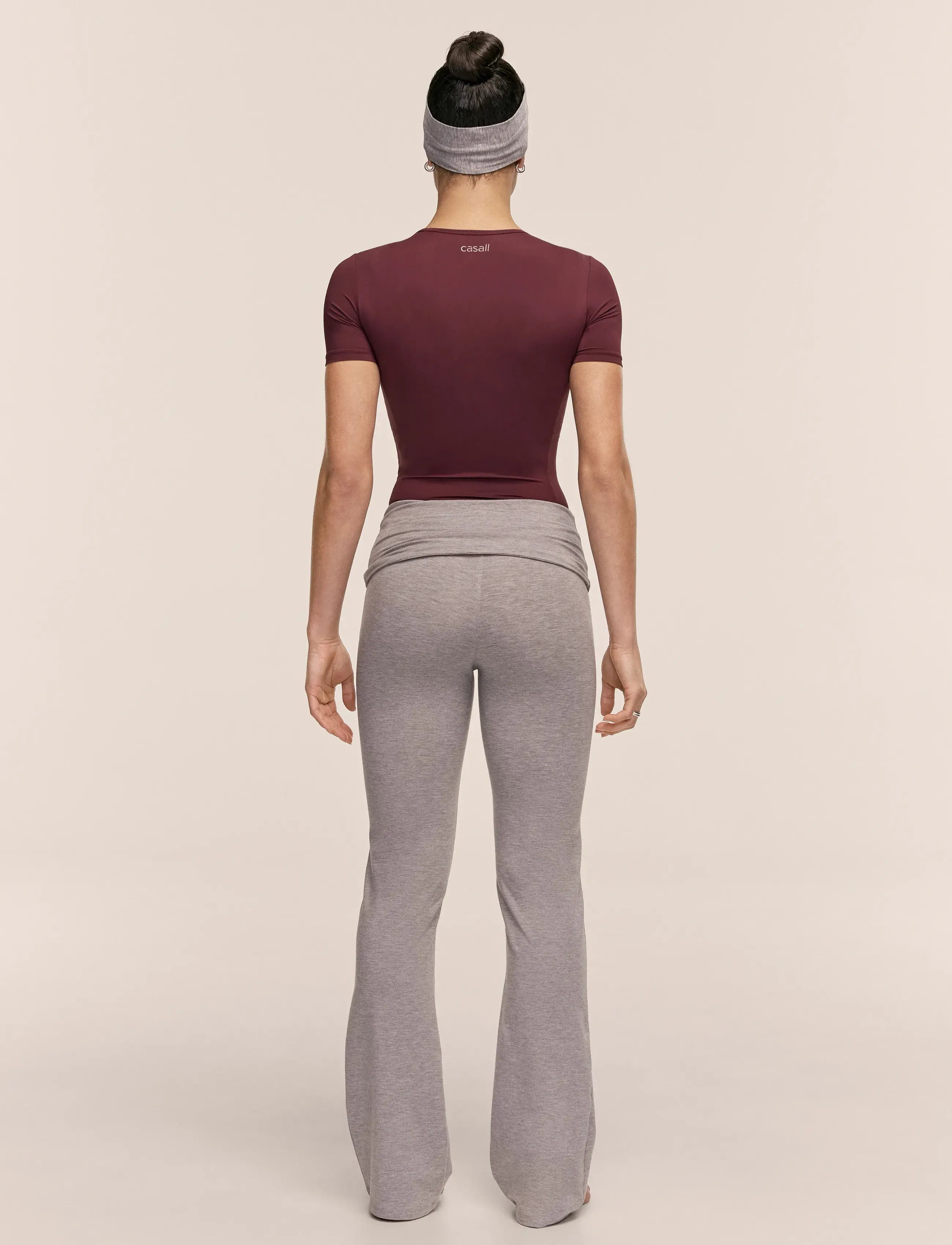 Casall - Sublime Folded Flare Pants - training pants - grey melange - 3