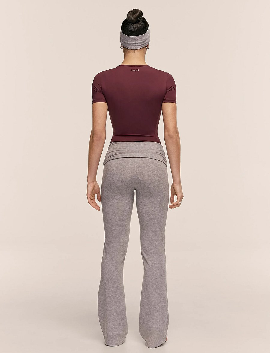 Casall - Sublime Folded Flare Pants - trainingshosen - grey melange - 3