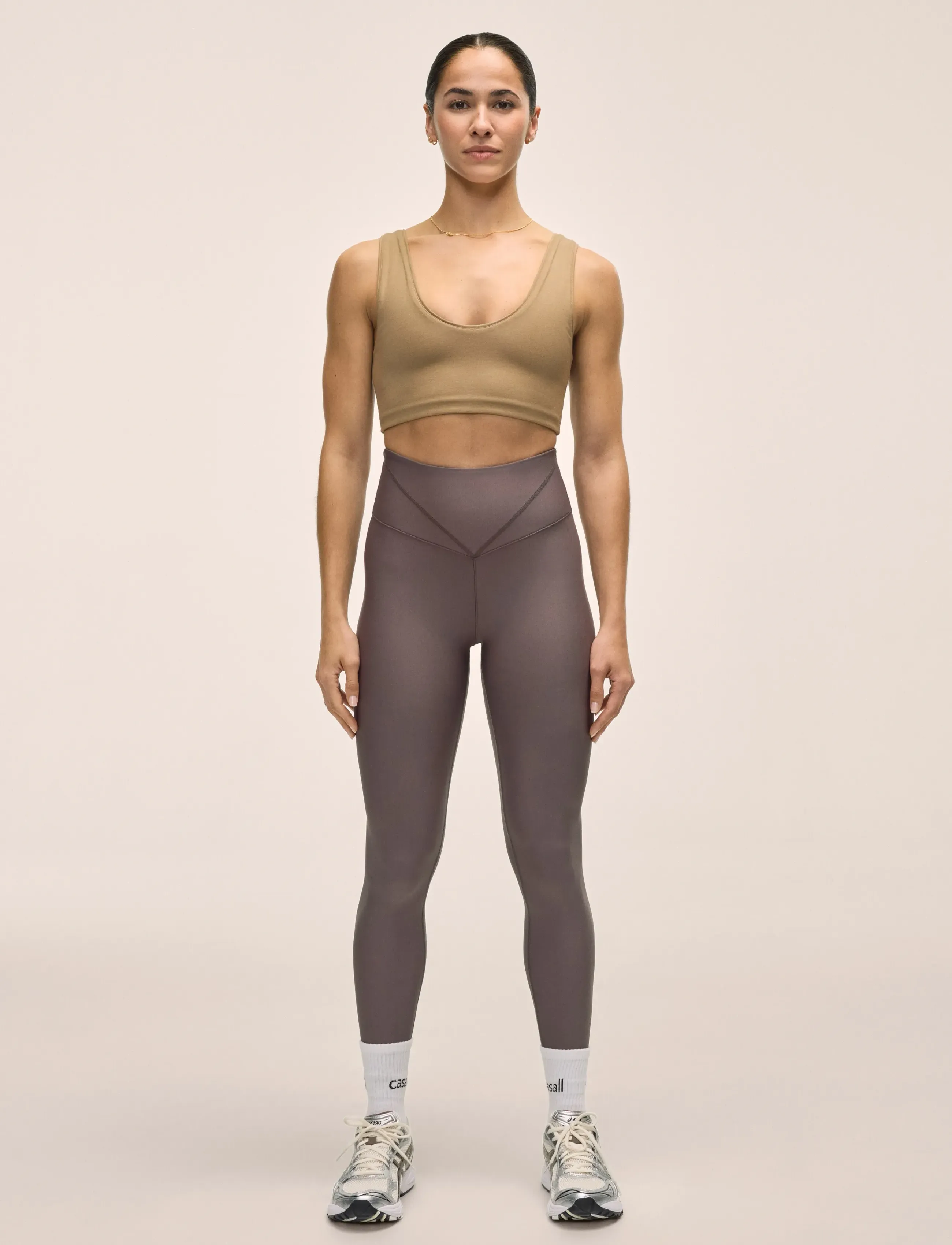 Casall V-Shape High Waist Tights, S, Sport Braun - Training Frauen