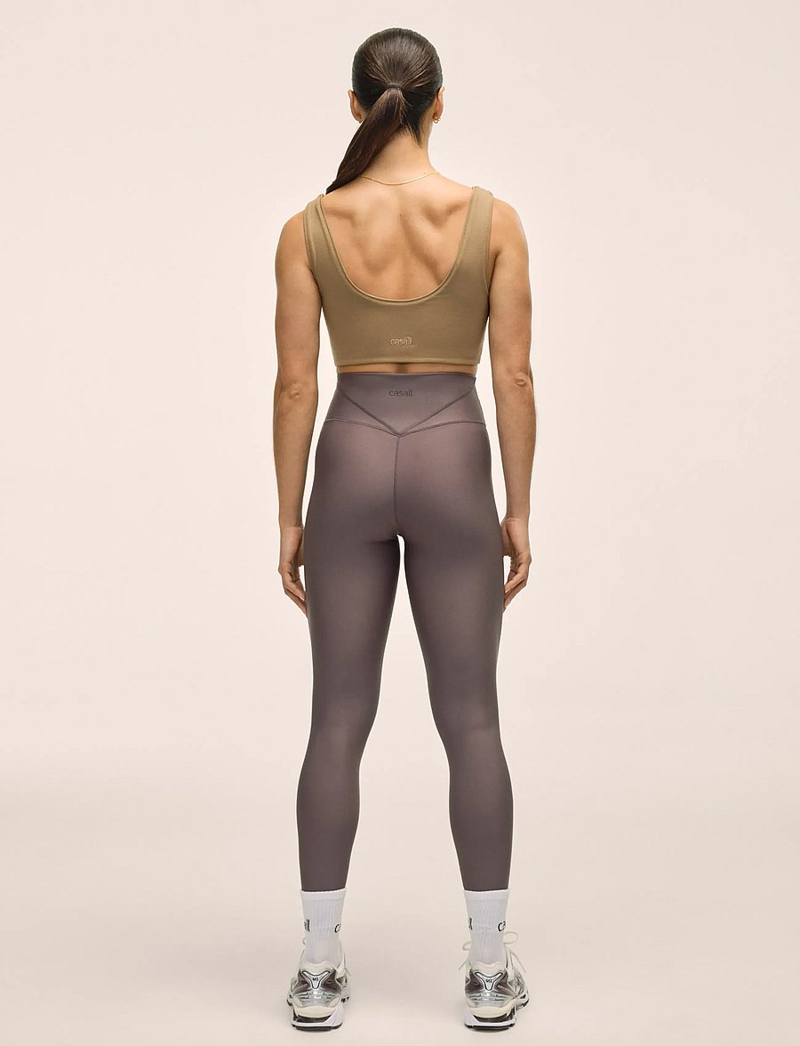 Casall - V-shape High Waist Tights - 7/8 længde - dk grey - 3