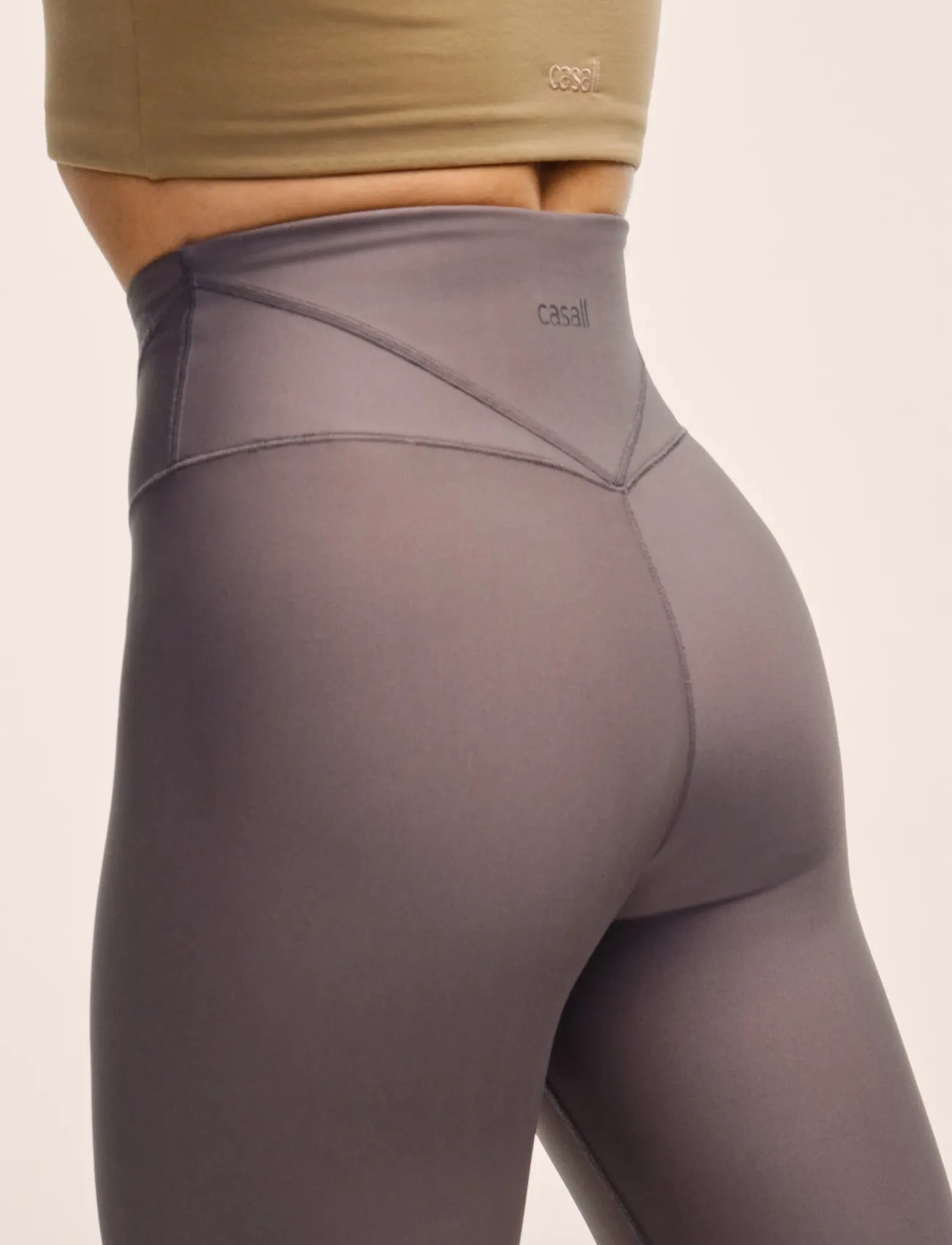 Casall - V-shape High Waist Tights - 7/8 længde - dk grey - 4
