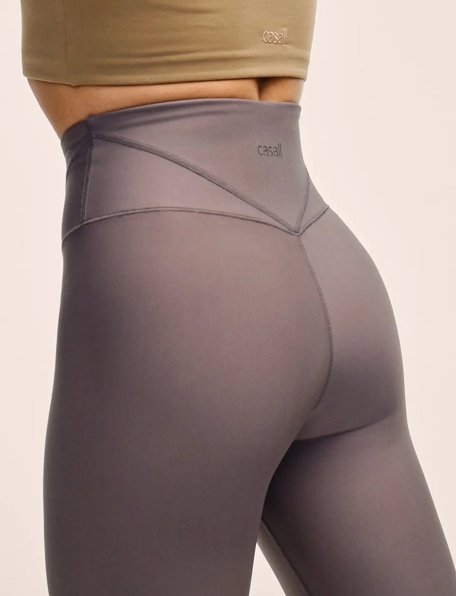 Casall - V-shape High Waist Tights - 7/8 længde - dk grey - 4