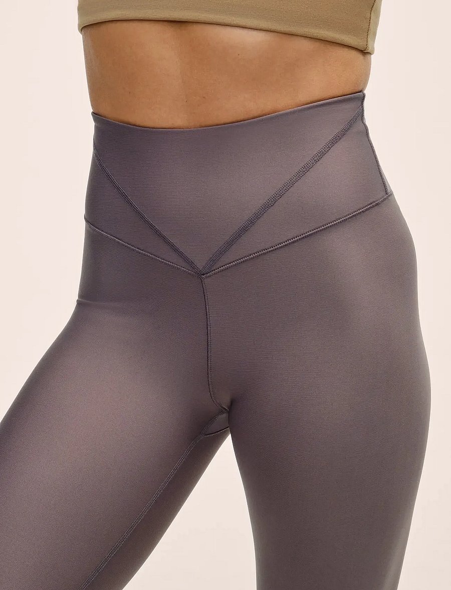 Casall - V-shape High Waist Tights - 7/8 længde - dk grey - 5