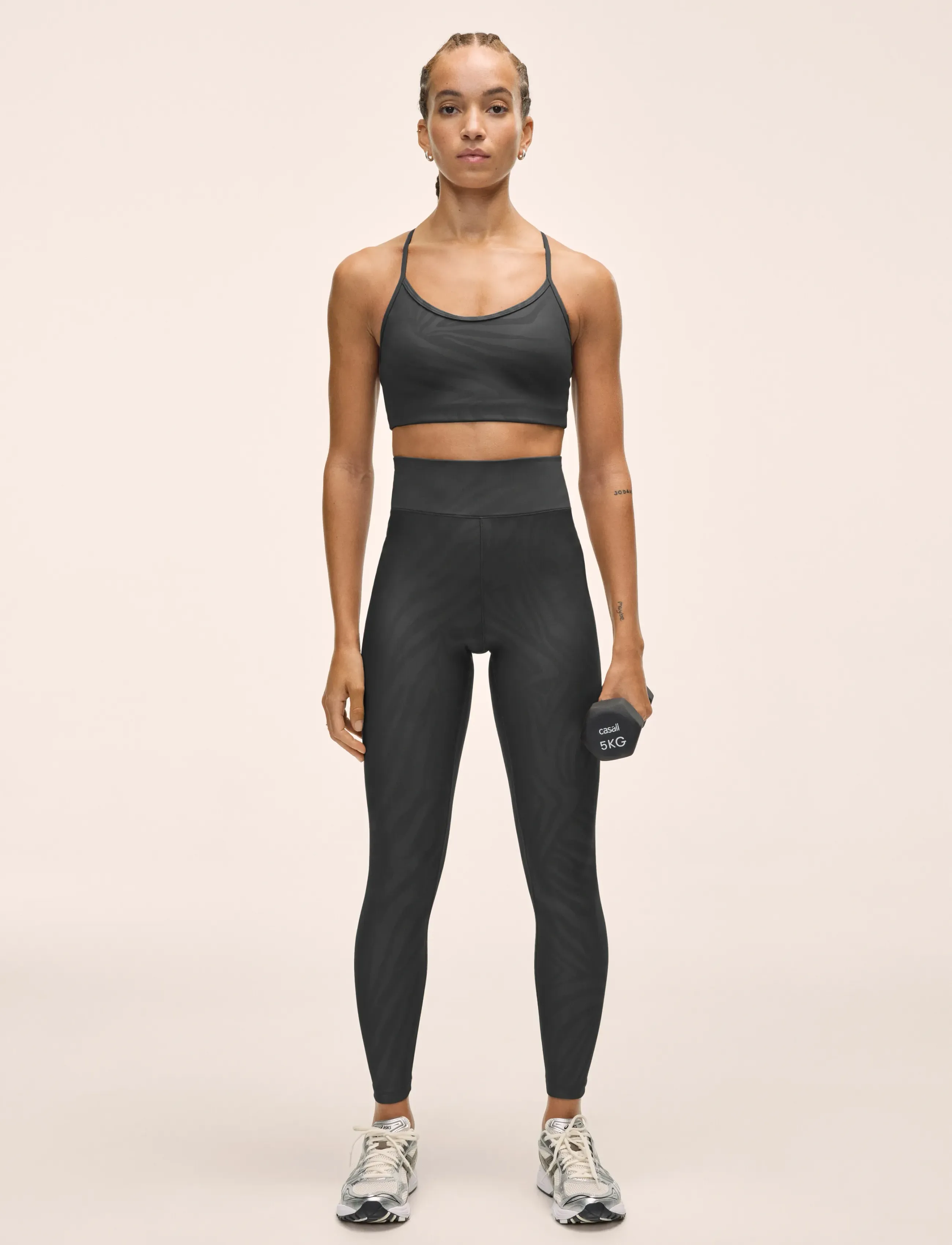Casall Heat Printed High Waist Tights, M, Sport Schwarz - Training Frauen