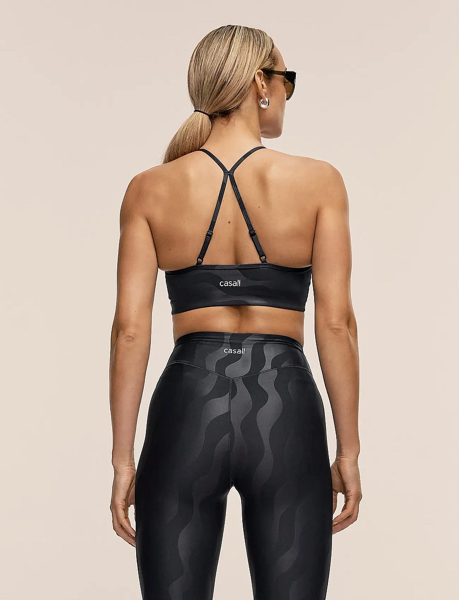 Casall - Sleek Strappy Sports Bra Printed - sports-bh'er - black geo - 2