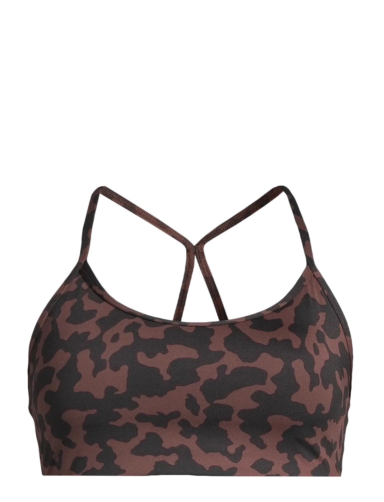Casall Sleek Strappy Sports Bra Printed - Kläder - TURTOISE BROWN / brown