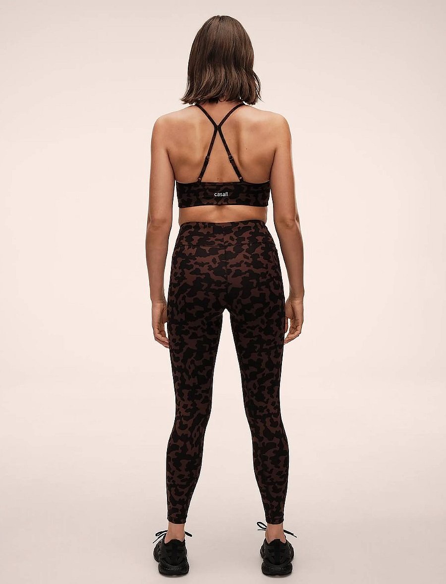 Casall - Sleek Strappy Sports Bra Printed - sport bh:ar - turtoise brown - 2