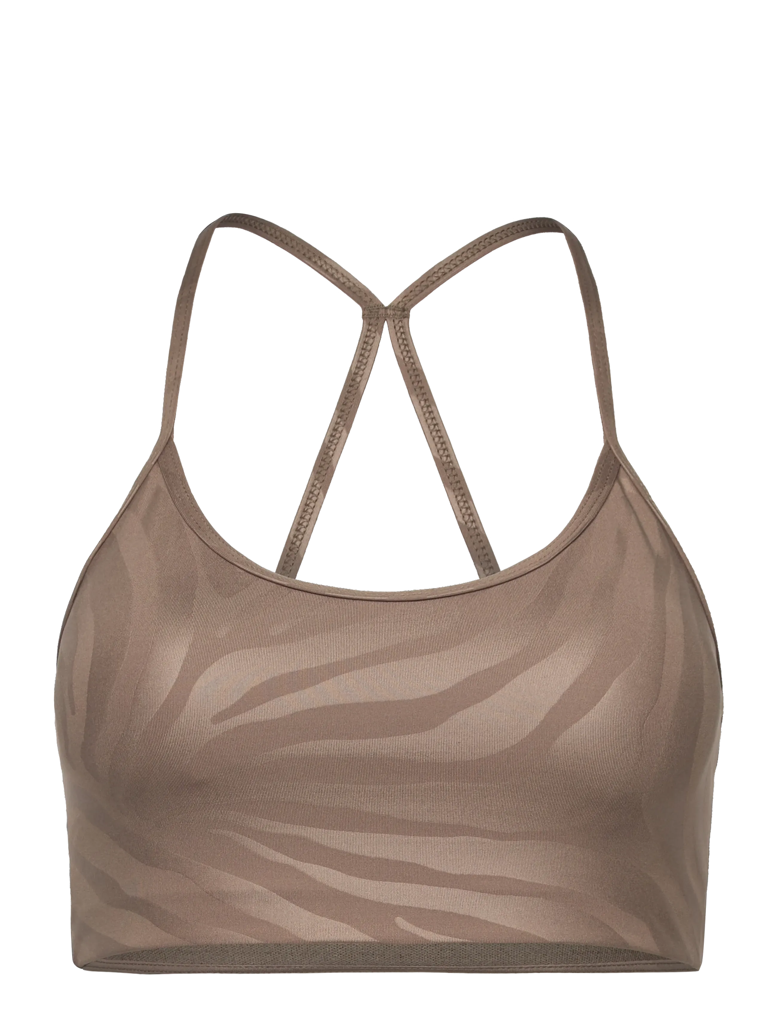 Casall Sleek Strappy Sports Bra Printed - BHs - ZEBRA KHAKI / brown