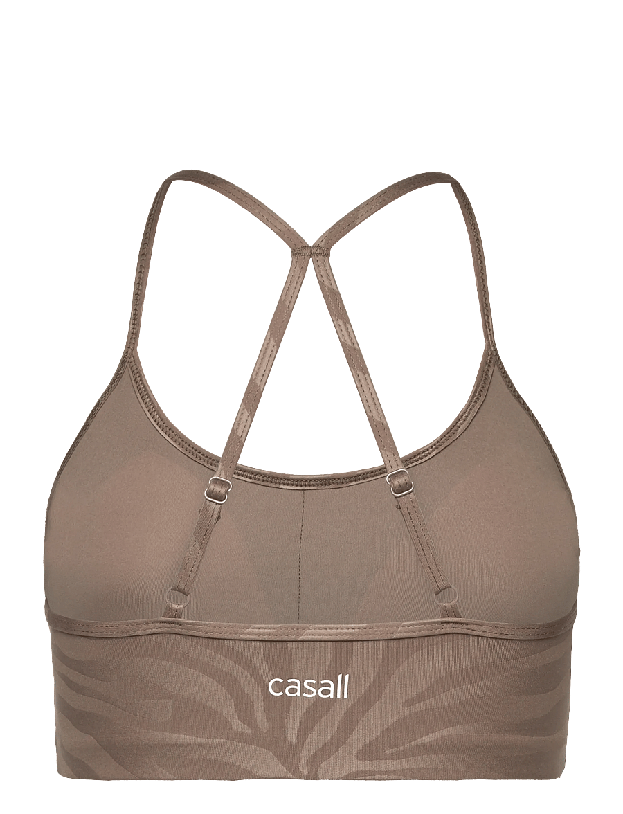 Casall - Sleek Strappy Sports Bra Printed - sports-bh'er - zebra khaki - 1