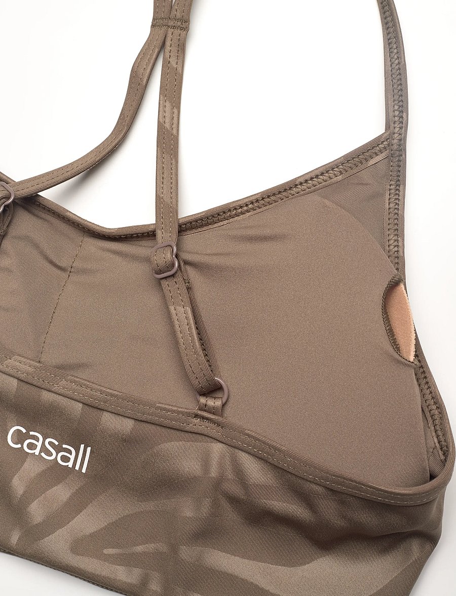 Casall - Sleek Strappy Sports Bra Printed - sports-bh'er - zebra khaki - 2