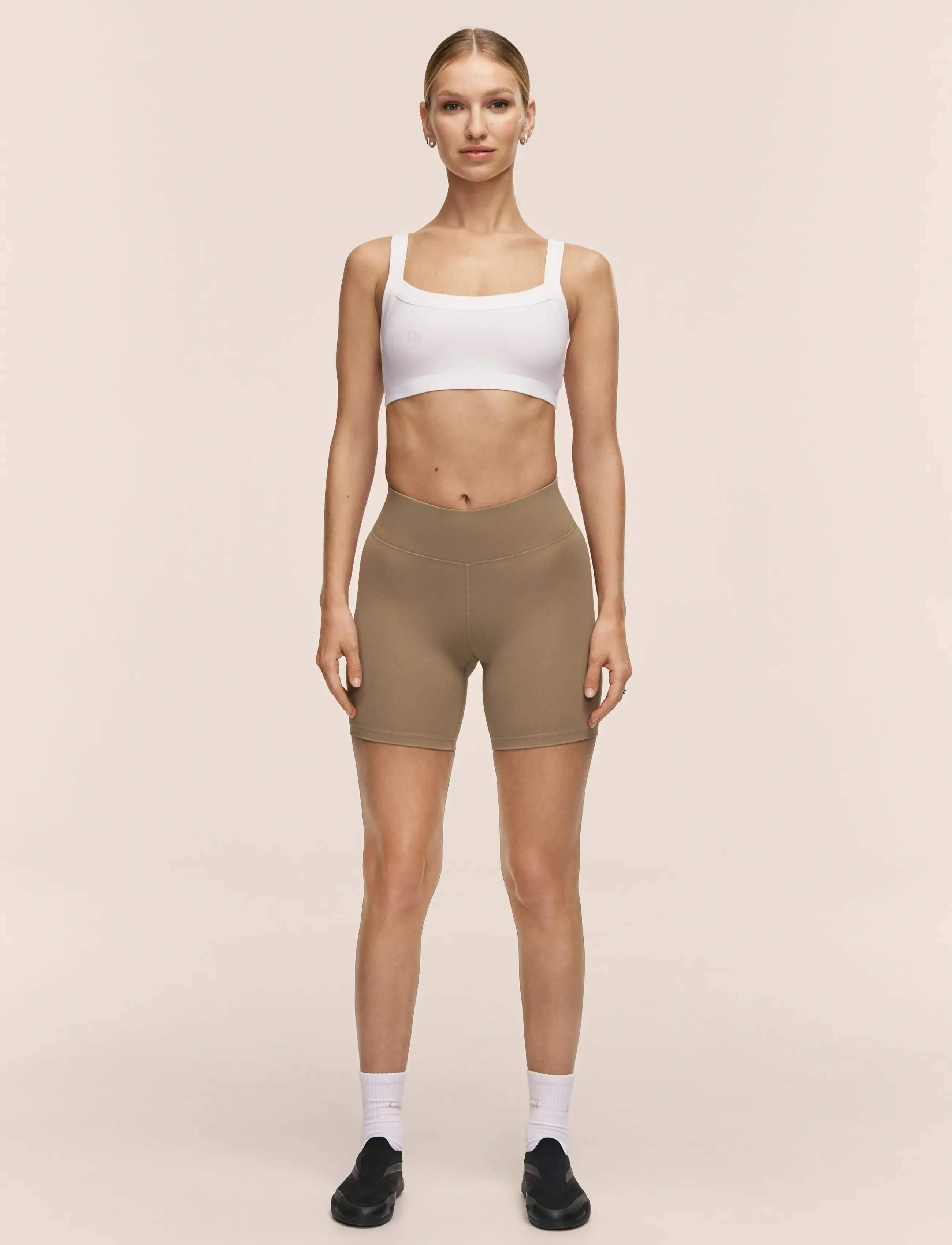 Casall Essential Regular Waist Biker, L, Sport Tights, Beige - Training Frauen