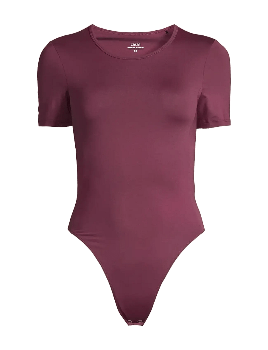 Casall - Studio Body Short Sleeve - kombinezony i body - cherry moon - 1