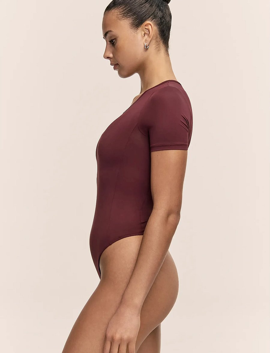 Casall - Studio Body Short Sleeve - kombinezony i body - cherry moon - 2