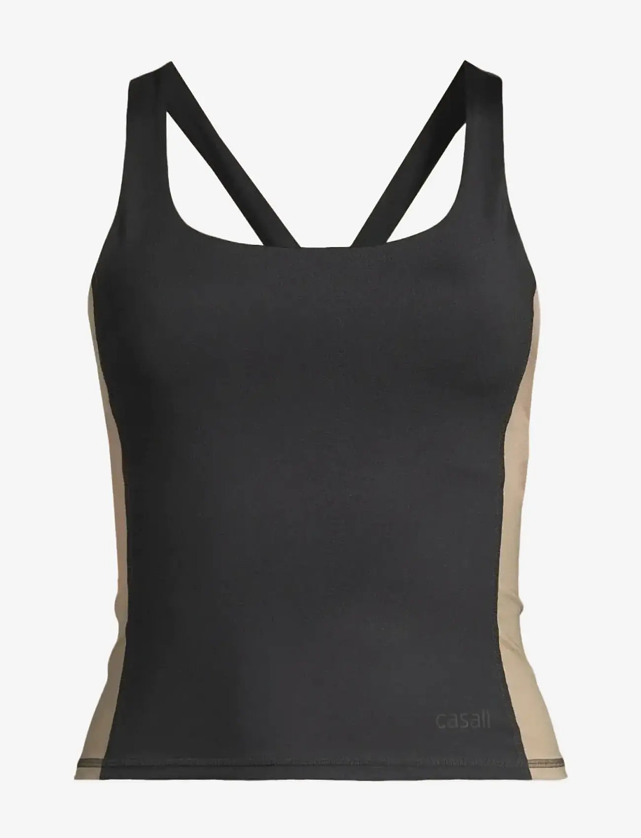 Casall - Shaped Block Built in Bra Tank - tank toppar - black - 1