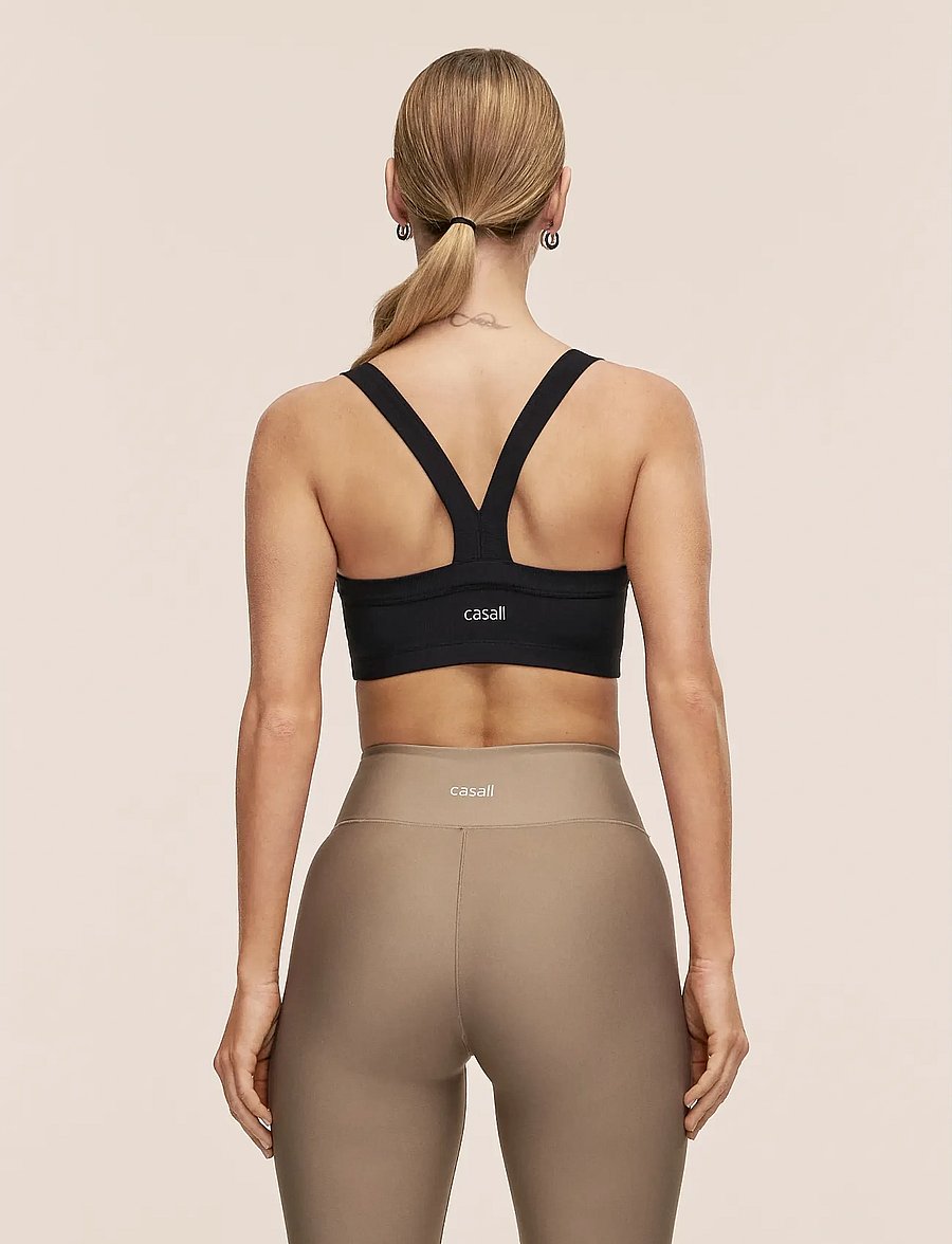 Casall - Defined Rib Sport Top - Æfingabuxur - black - 2