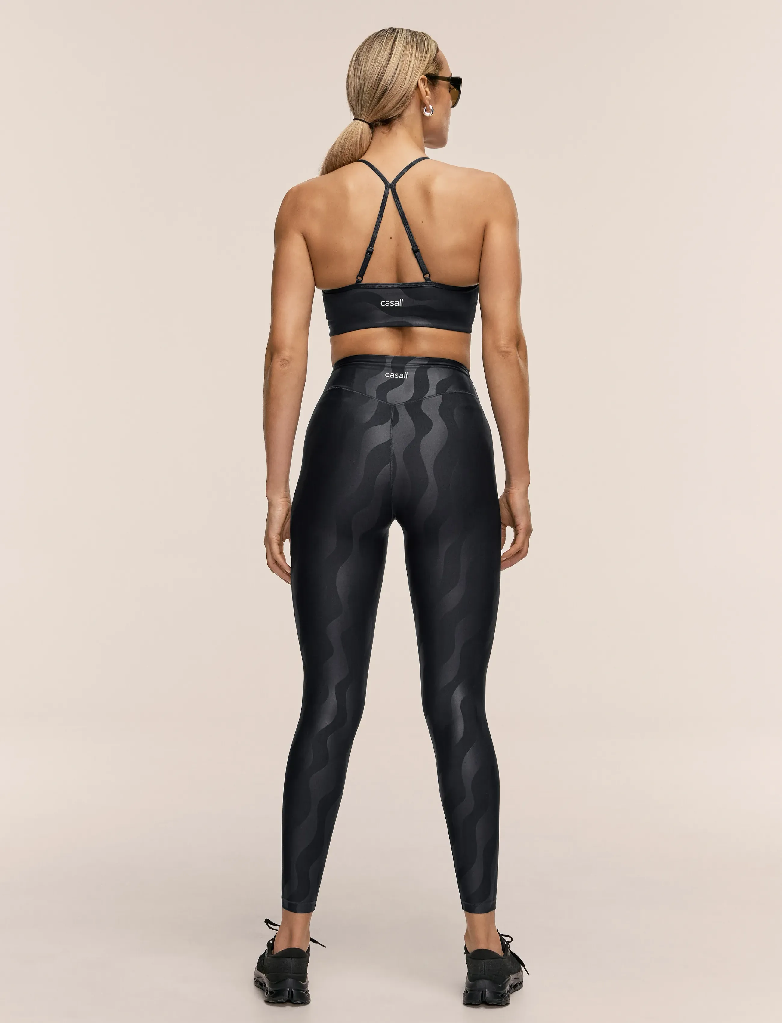Casall - Heat Printed High Waist Tights - 7/8 længde - black geo - 2