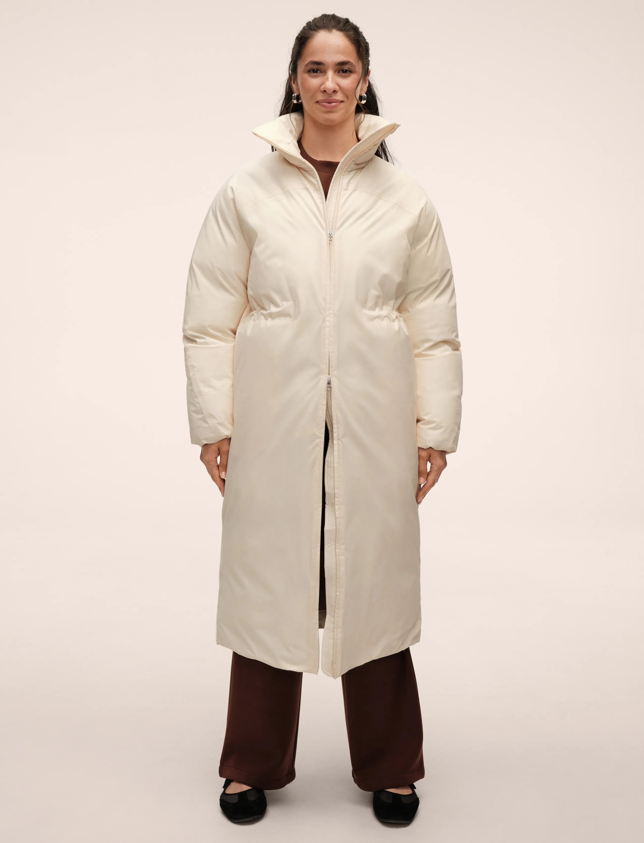 Casall - Haven Padded Zip Coat - daunenmäntel - cream - 0