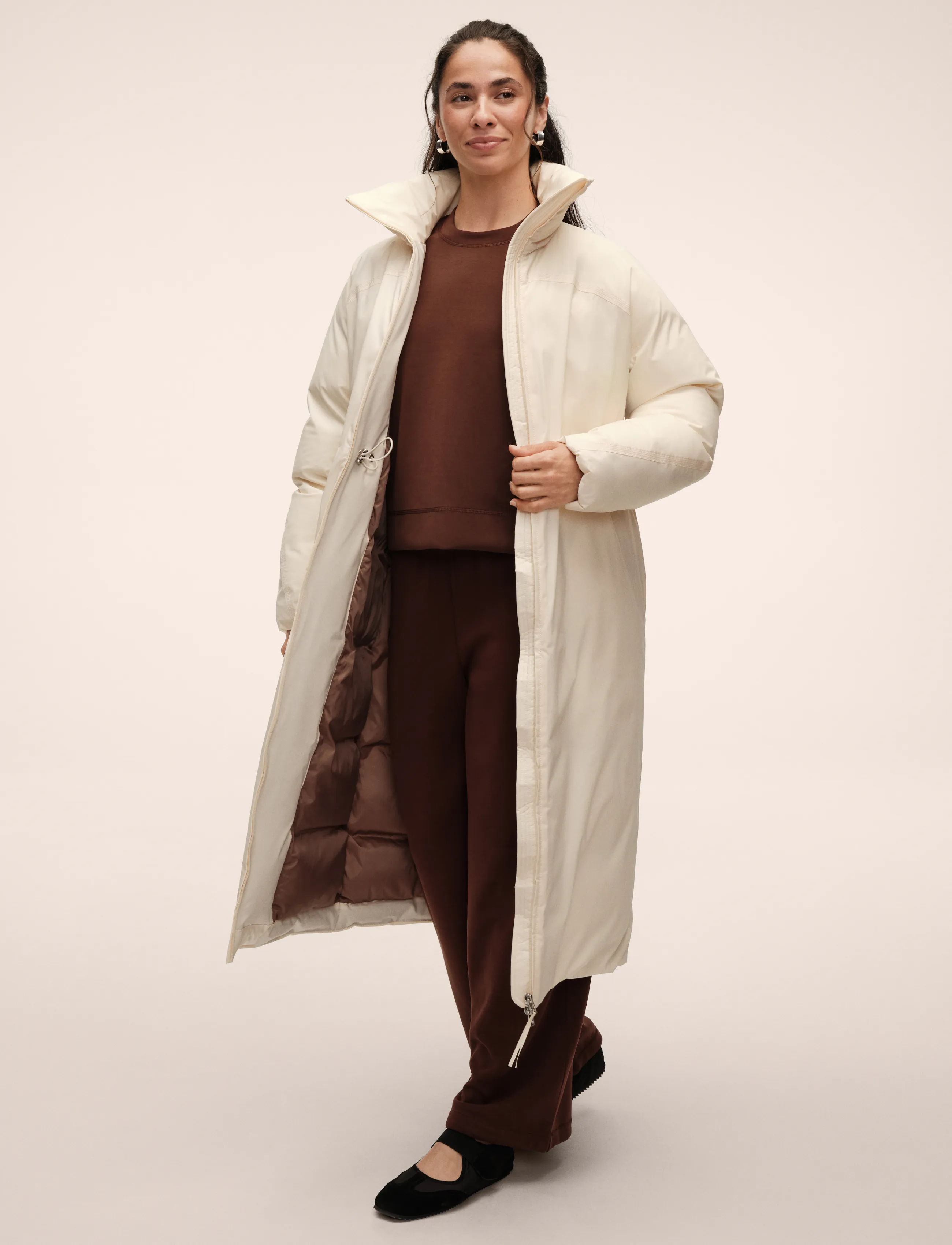 Casall - Haven Padded Zip Coat - daunenmäntel - cream - 4