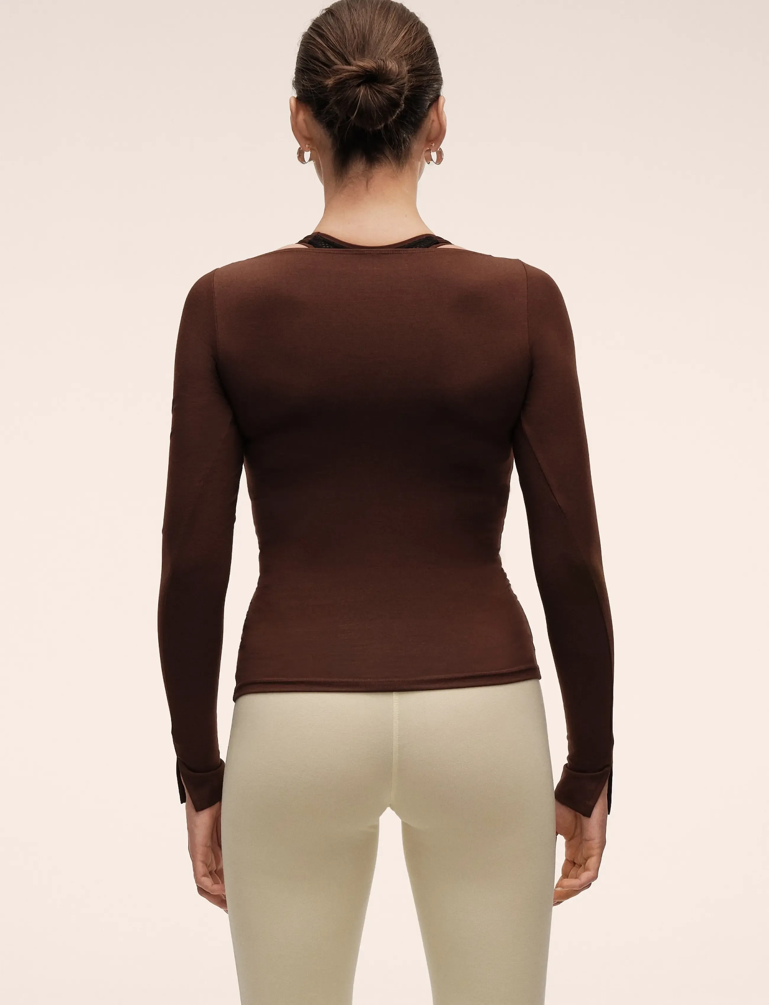 Casall - Delight Drapey Long Sleeve - herbstersparnisse - dark brown - 2