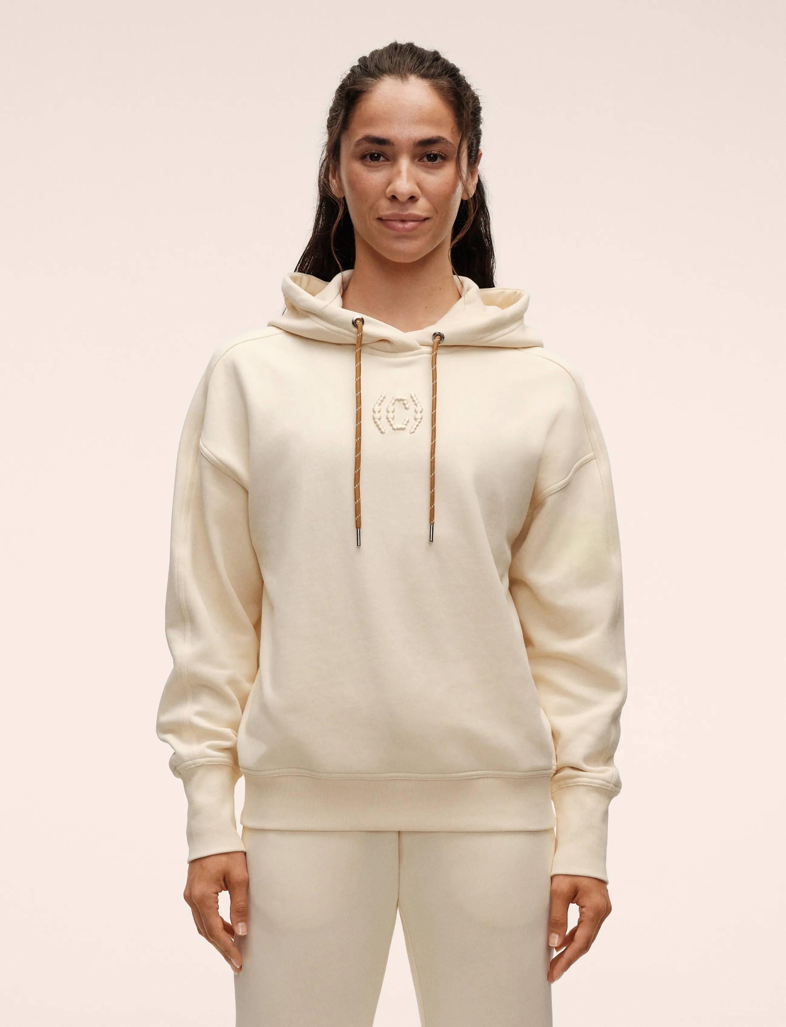 Casall Terry Relaxed Hoodie, XS, Cream, Sport Sweatshirts & Hoodies > Sport Hoodies, Dame