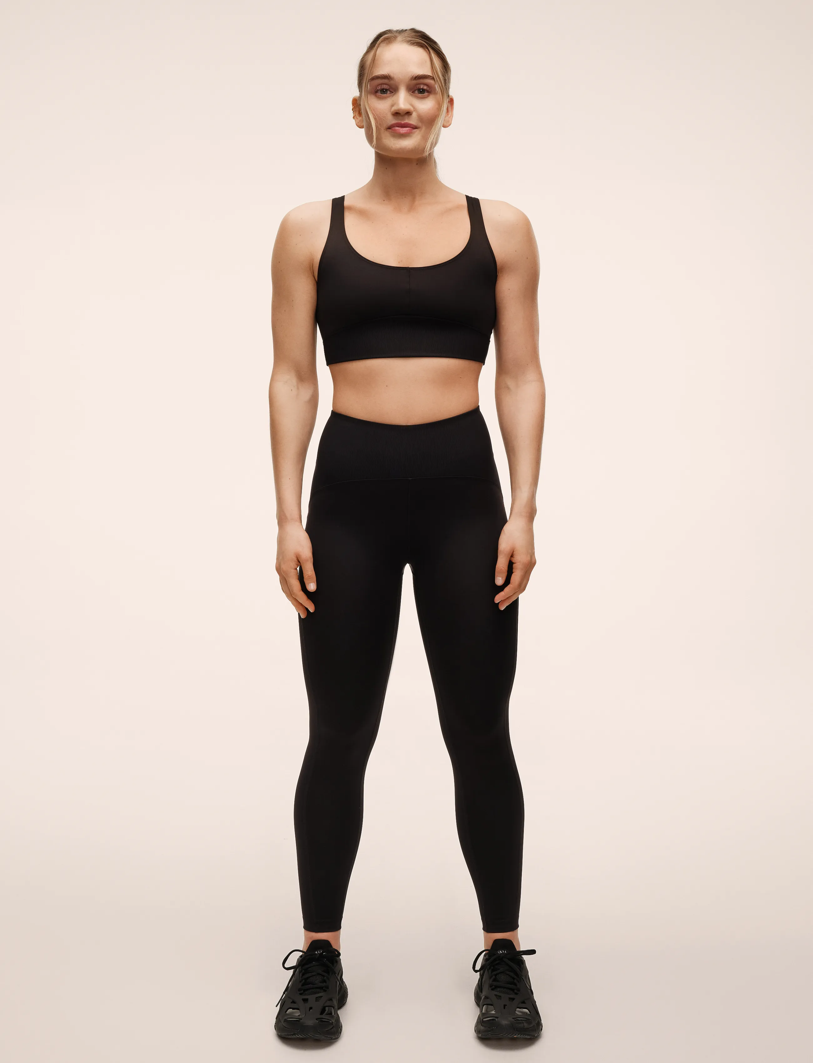 Casall Brace Rib High Waist Tights, M, Sport Schwarz - Training Frauen