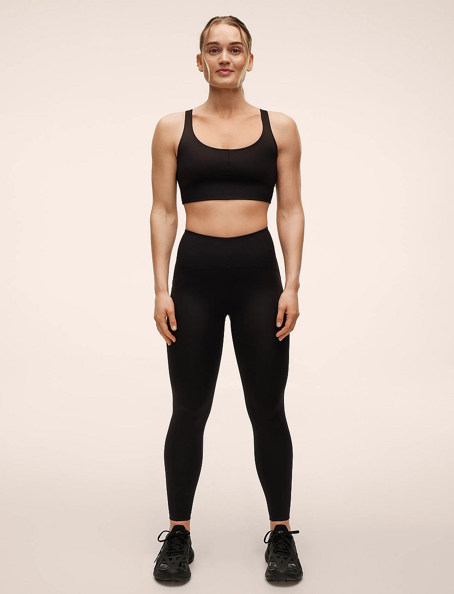 Casall - Brace Rib High Waist Tights - trainingstights - black - 0